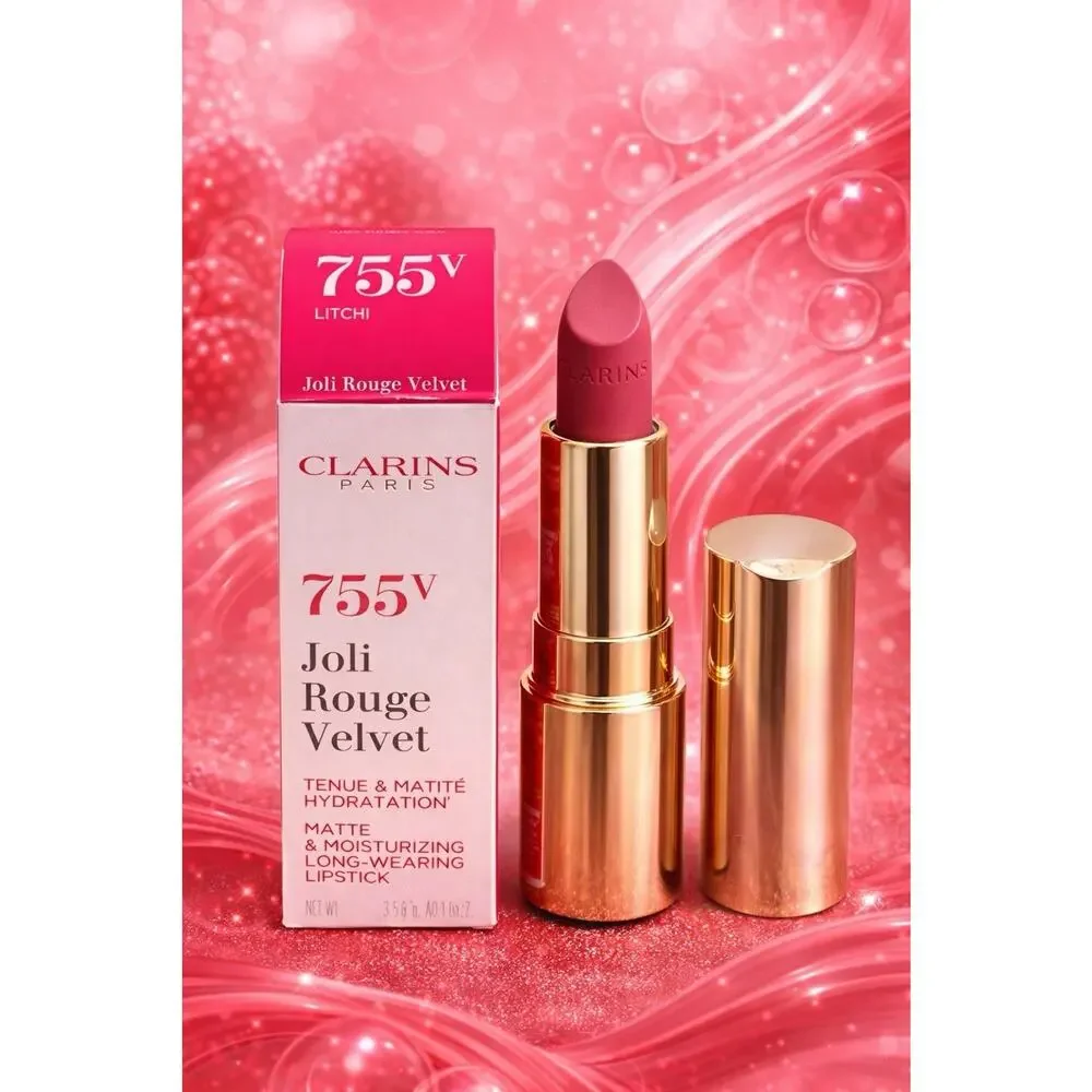 Clarins Joli Rouge Velvet 755V Litchi Matte Moisturizing Refillable Lipstick